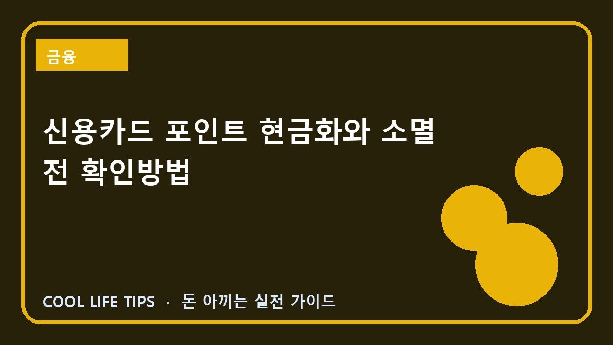 신용카드 포인트 현금화와 소멸 전 확인방법