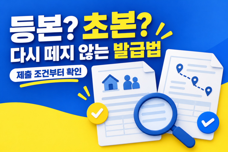등본 대신 초본 내야 하나요? 정부24 발급 전 확인할 6가지
