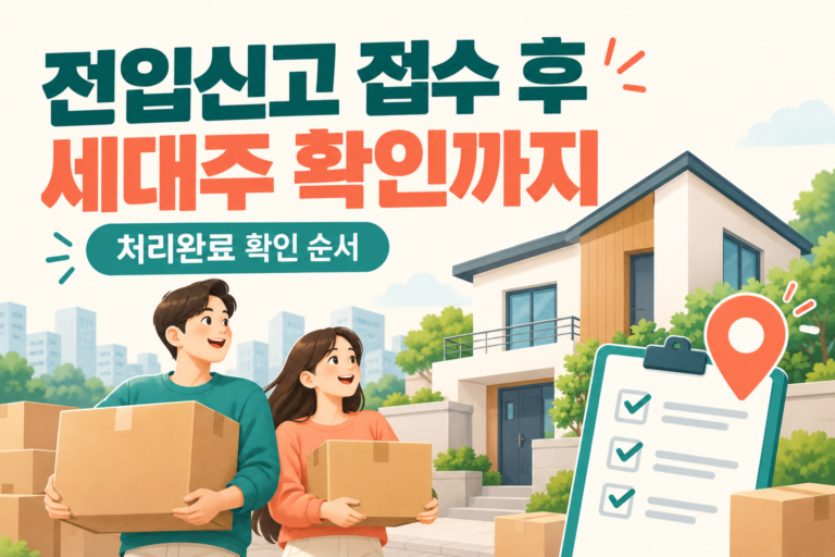 전입신고 접수했는데 주소가 그대로? 세대주 확인·처리완료 점검 순서